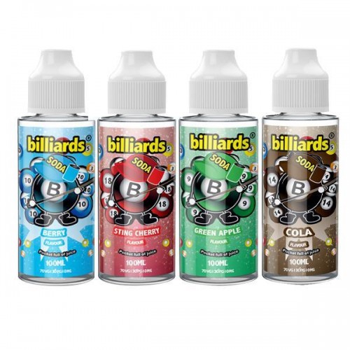 Billiards Soda Range 70VG/30PG Shortfill 100m...