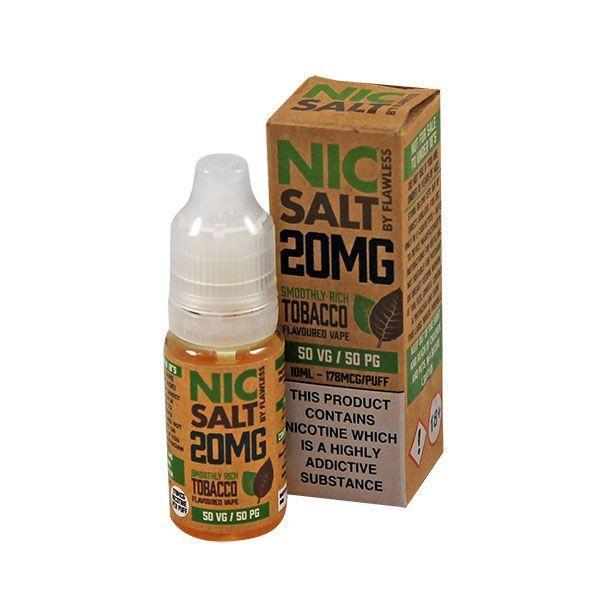 Flawless Smooth Rich Tobacco Nic Salt E-liquid 10ml